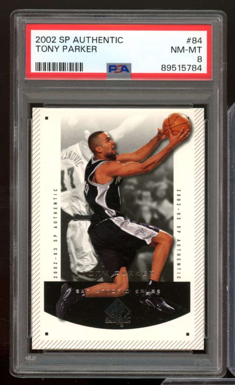 Tony Parker Card 2002-03 SP Authentic #84 PSA 8 Image 1