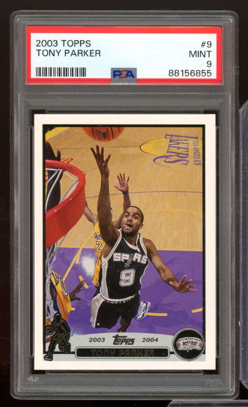 Tony Parker Card 2003-04 Topps #9 PSA 9 Image 1