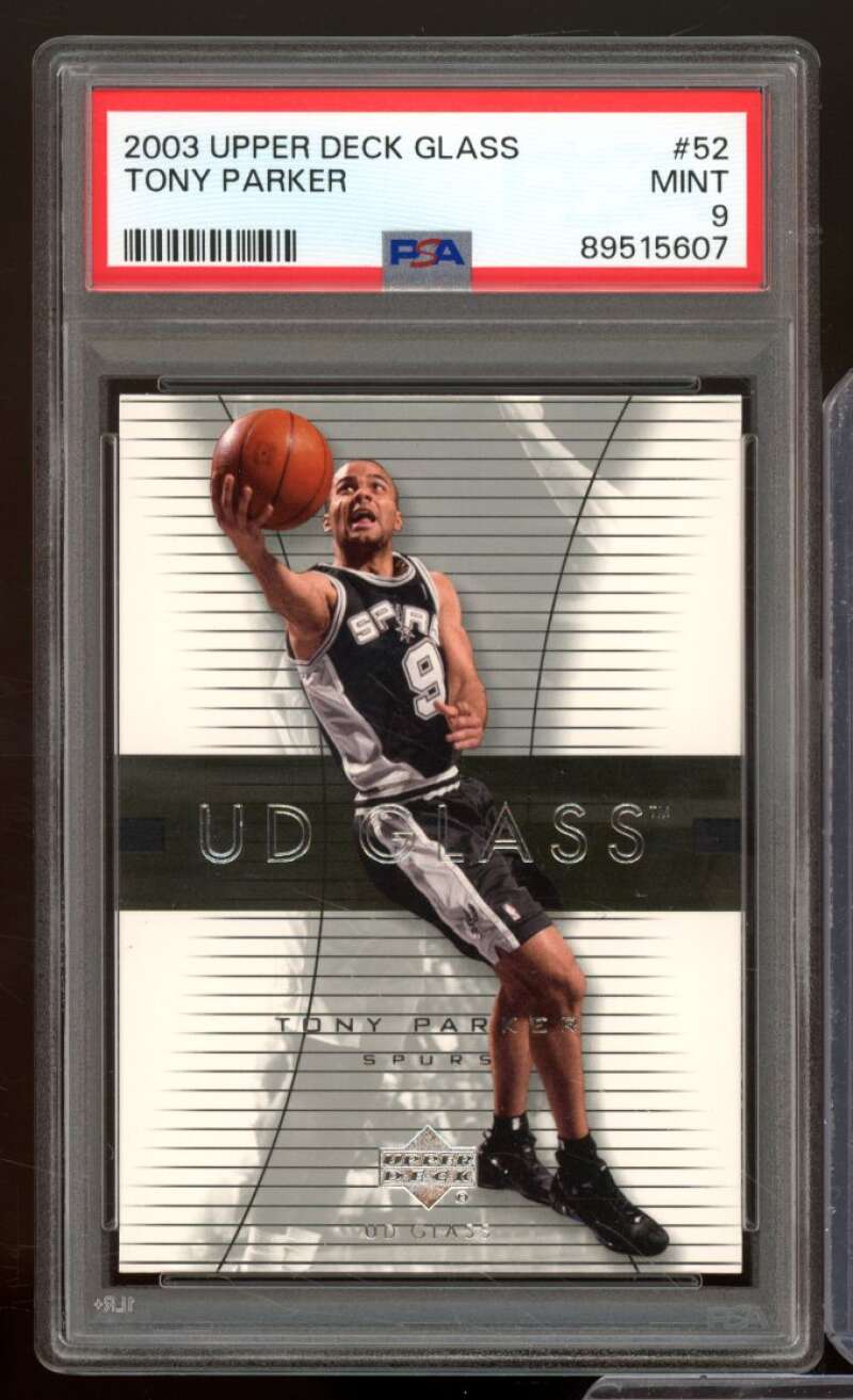 Tony Parker Card 2003-04 Upper Deck Glass #52 PSA 9 Image 1