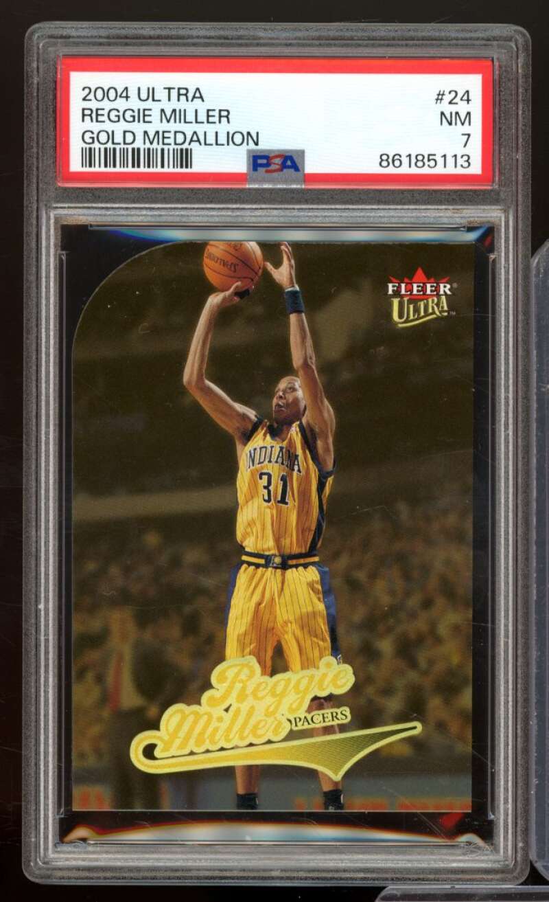 Reggie Miller Card 2004-05 Ultra Gold Medallion #24 PSA 7 Image 1