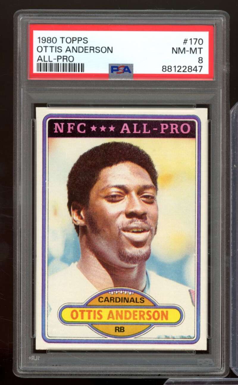 Ottis Anderson Rookie Card 1980 Topps #170 PSA 8 Image 1