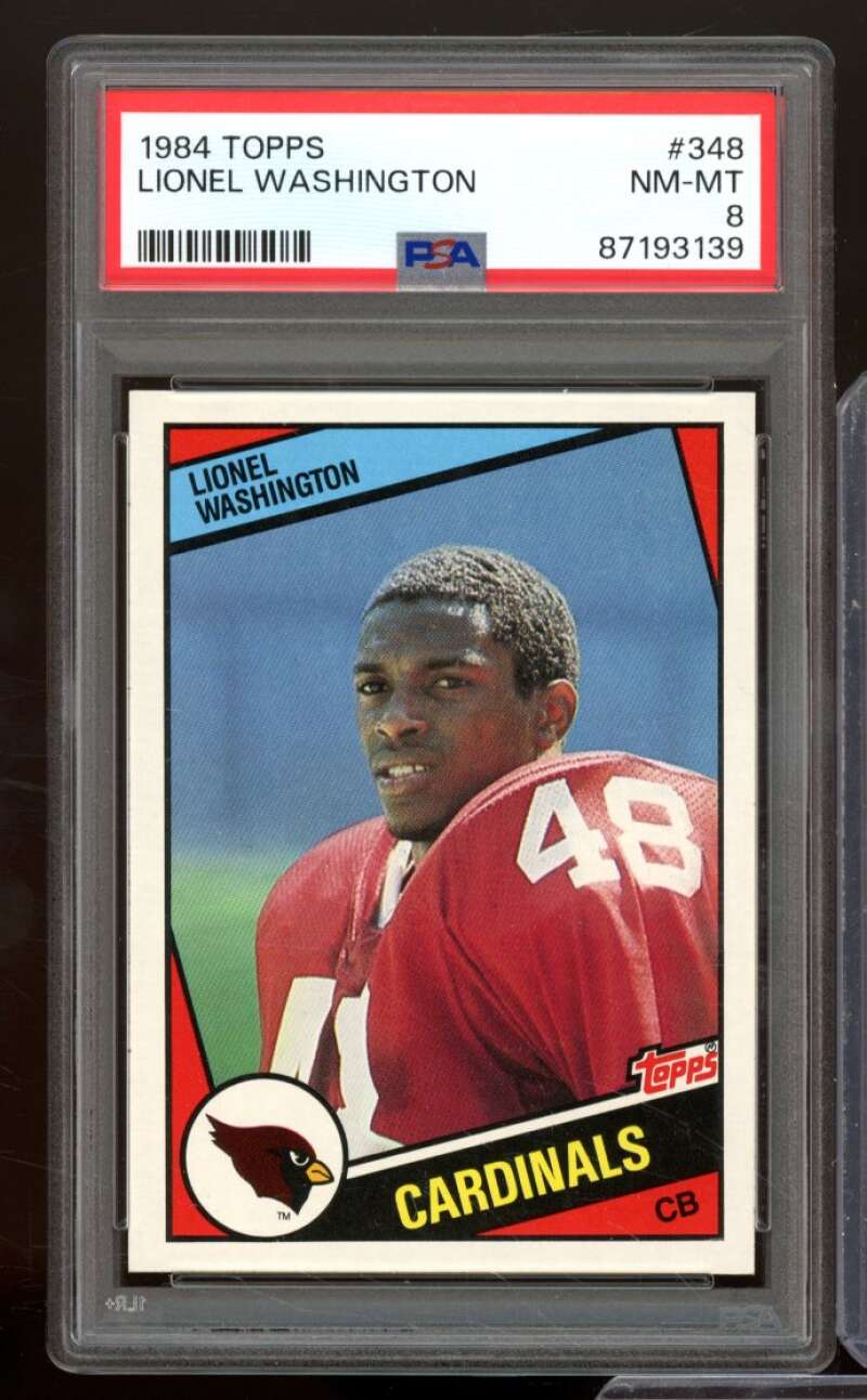 Lionel Washington Rookie Card 1984 Topps #348 PSA 8 Image 1