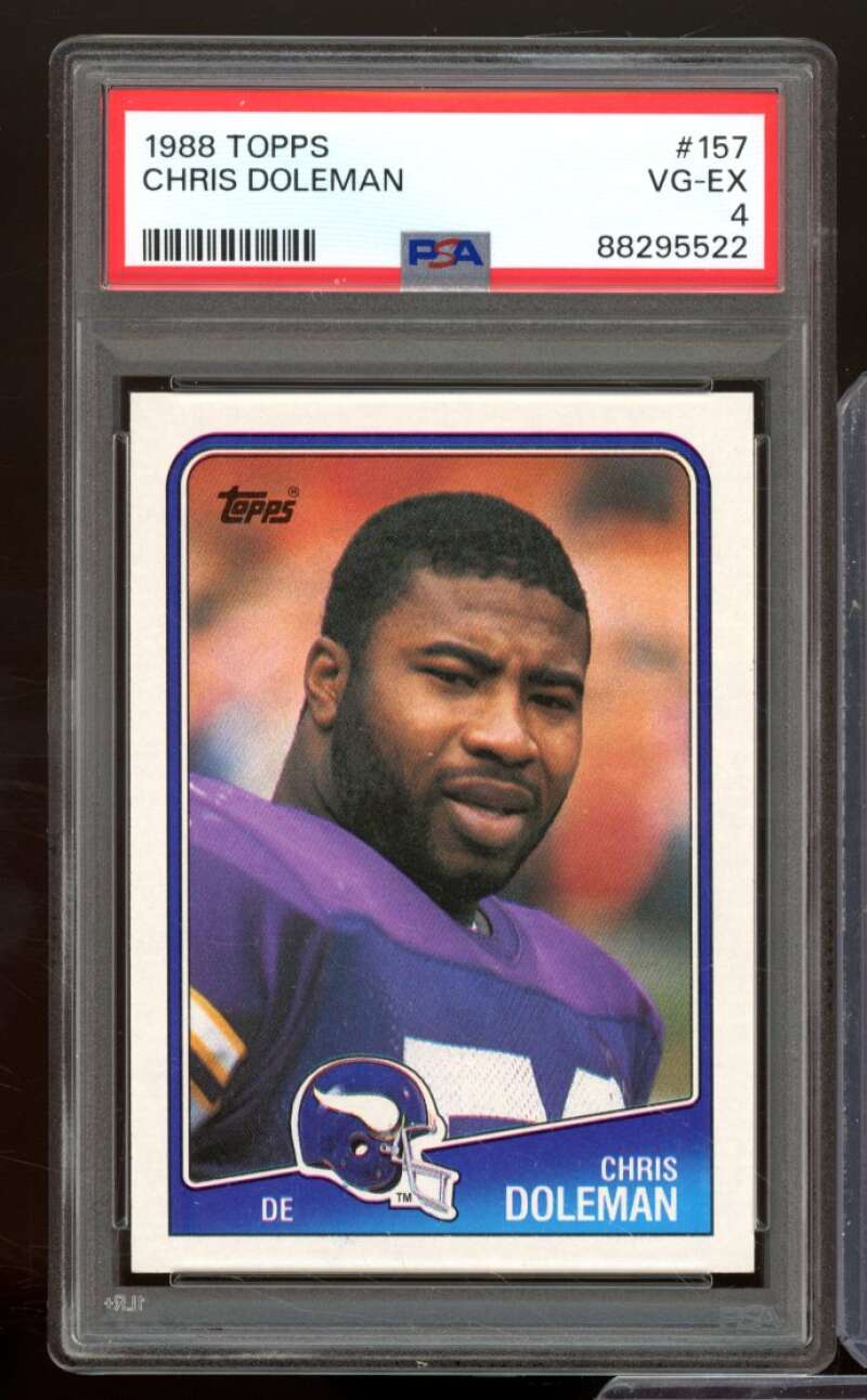 Chris Doleman Rookie Card 1988 Topps #157 PSA 4 Image 1