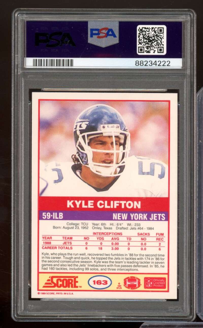 Kyle Clifton Rookie Card 1989 Score #163 PSA 9 Image 2