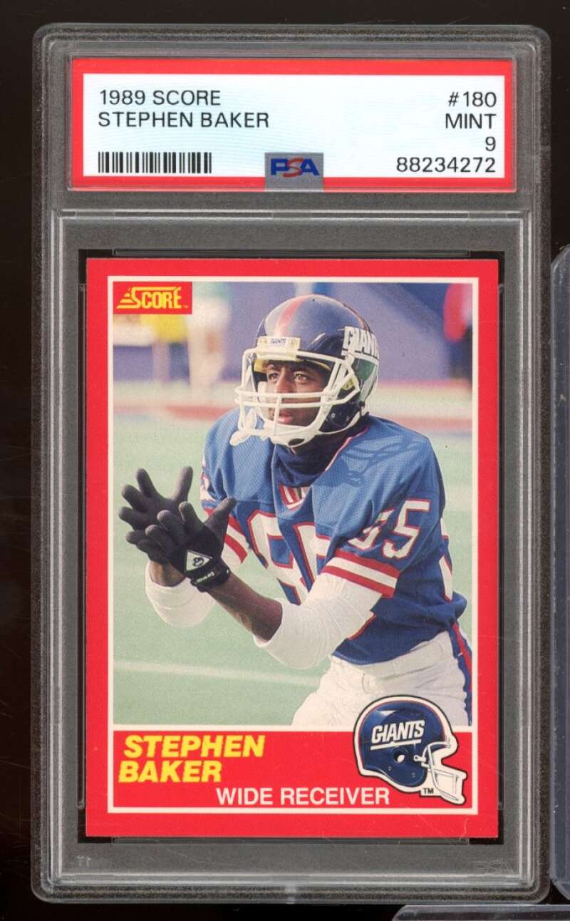 Stephen Baker Rookie Card 1989 Score #180 PSA 9 Image 1