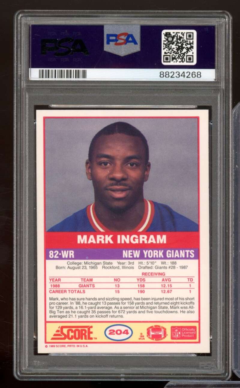 Mark Ingram Rookie Card 1989 Score #204 PSA 9 Image 2