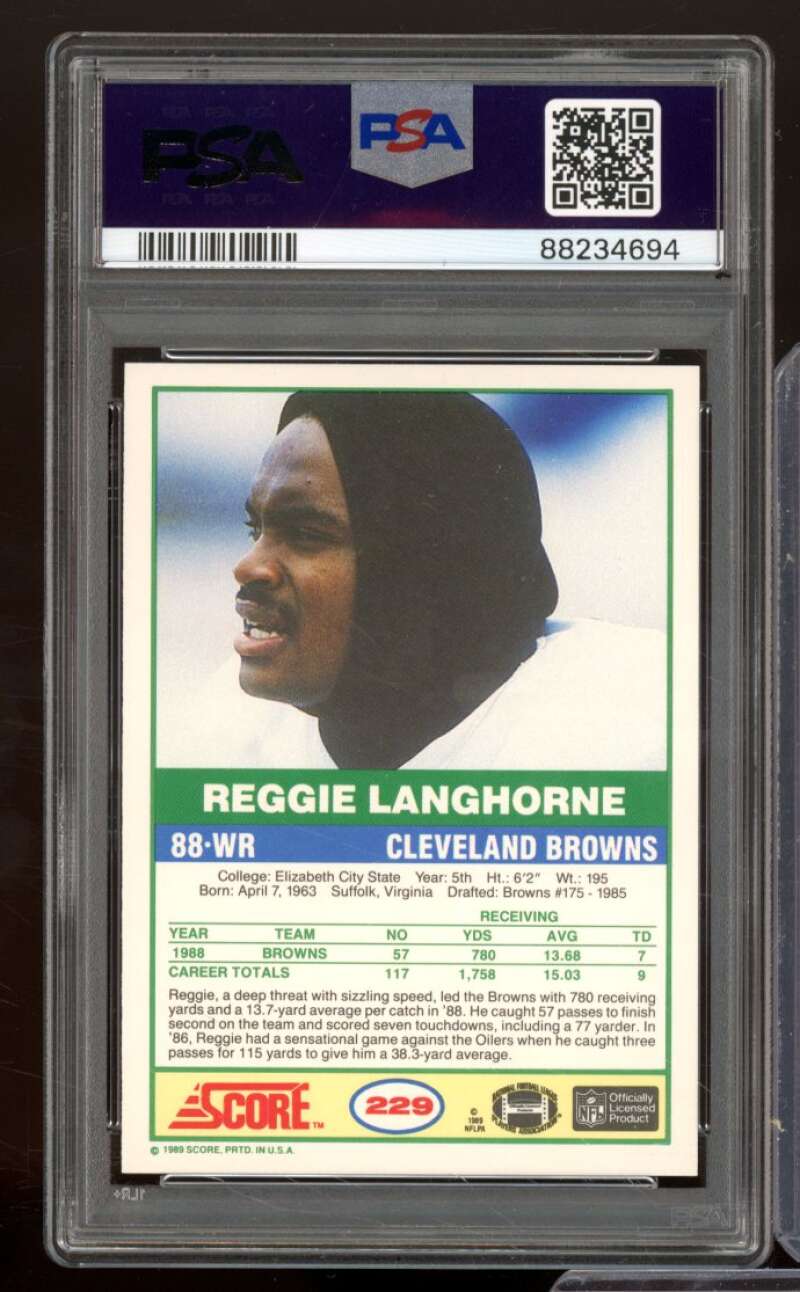 Reggie Langhorne Rookie Card 1989 Score #229 PSA 9 Image 2