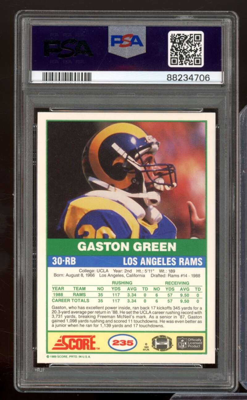 Gaston Green Rookie Rookie Card 1989 Score #235 PSA 9 Image 2