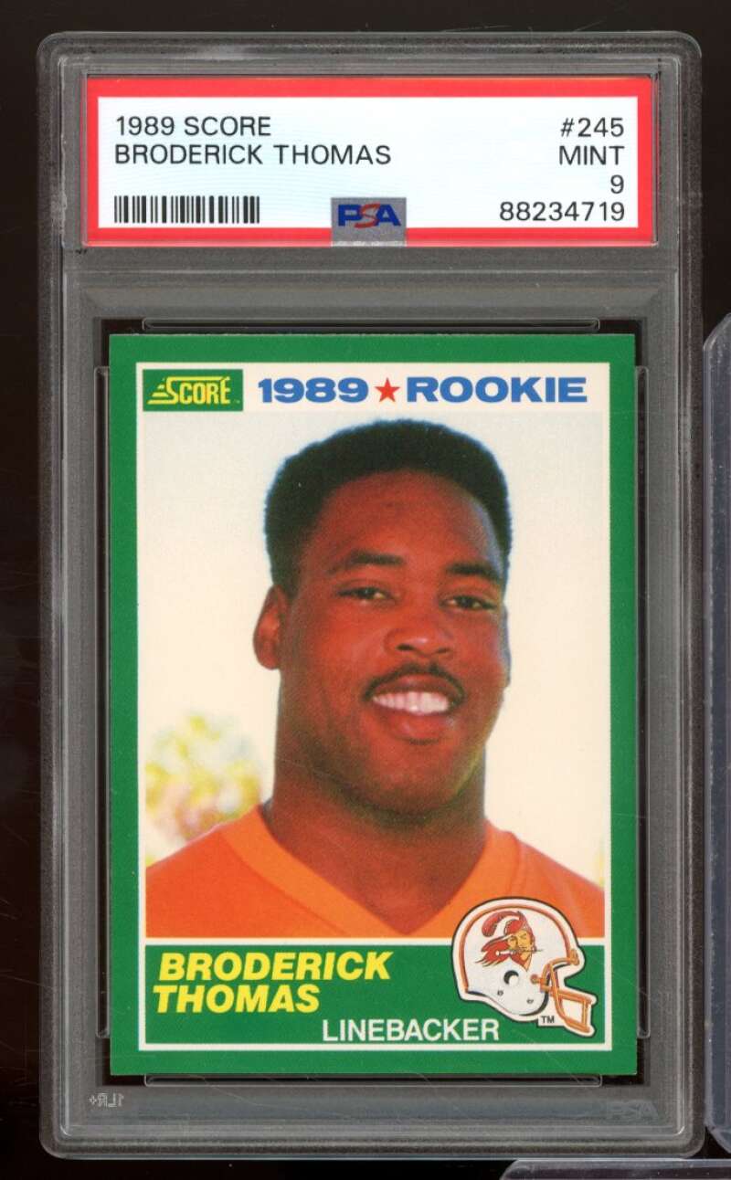 Broderick Thomas Rookie Rookie Card 1989 Score #245 PSA 9 Image 1