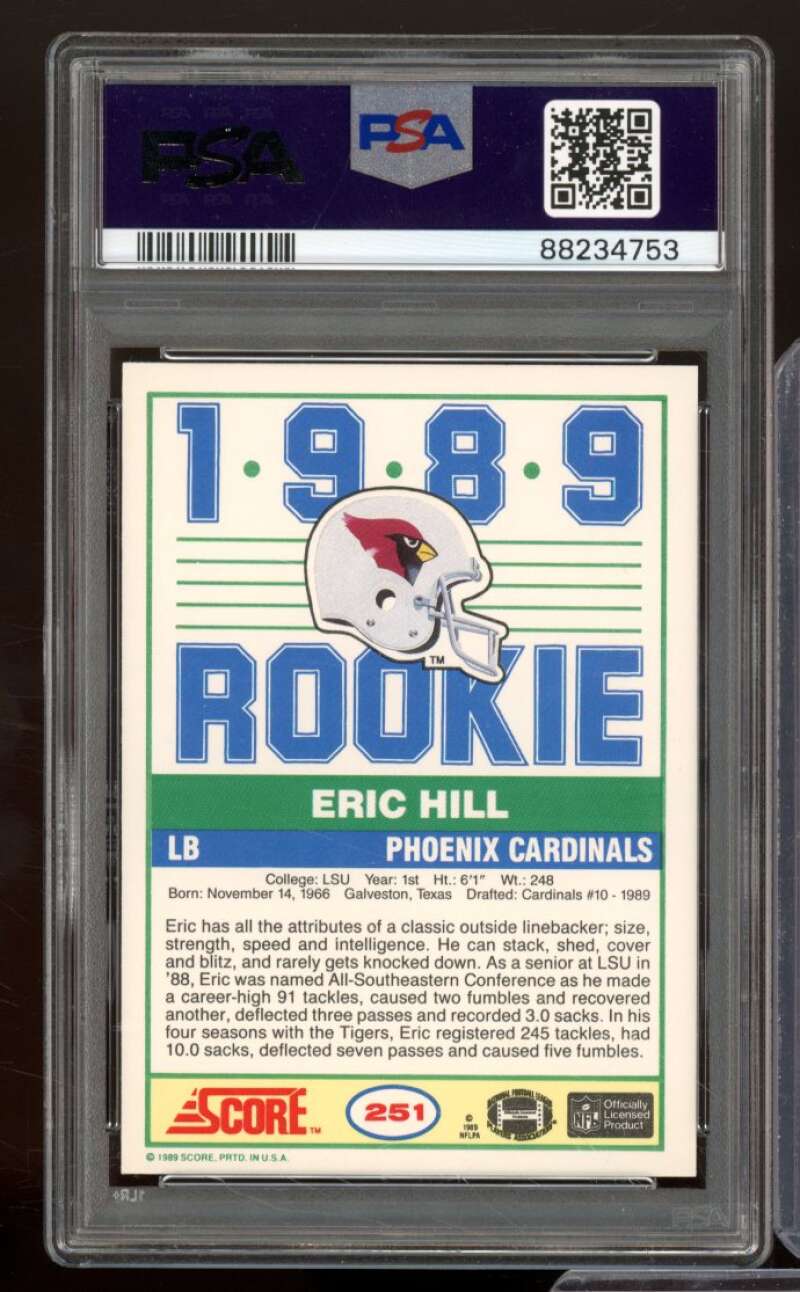 Eric Hill Rookie Card 1989 Score #251 PSA 9 Image 2