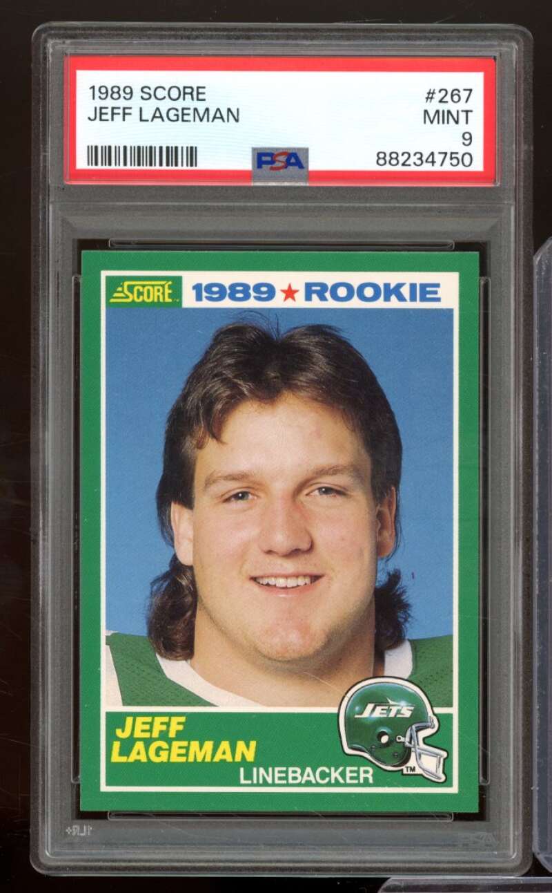 Jeff Lageman Rookie Card 1989 Score #267 PSA 9 Image 1