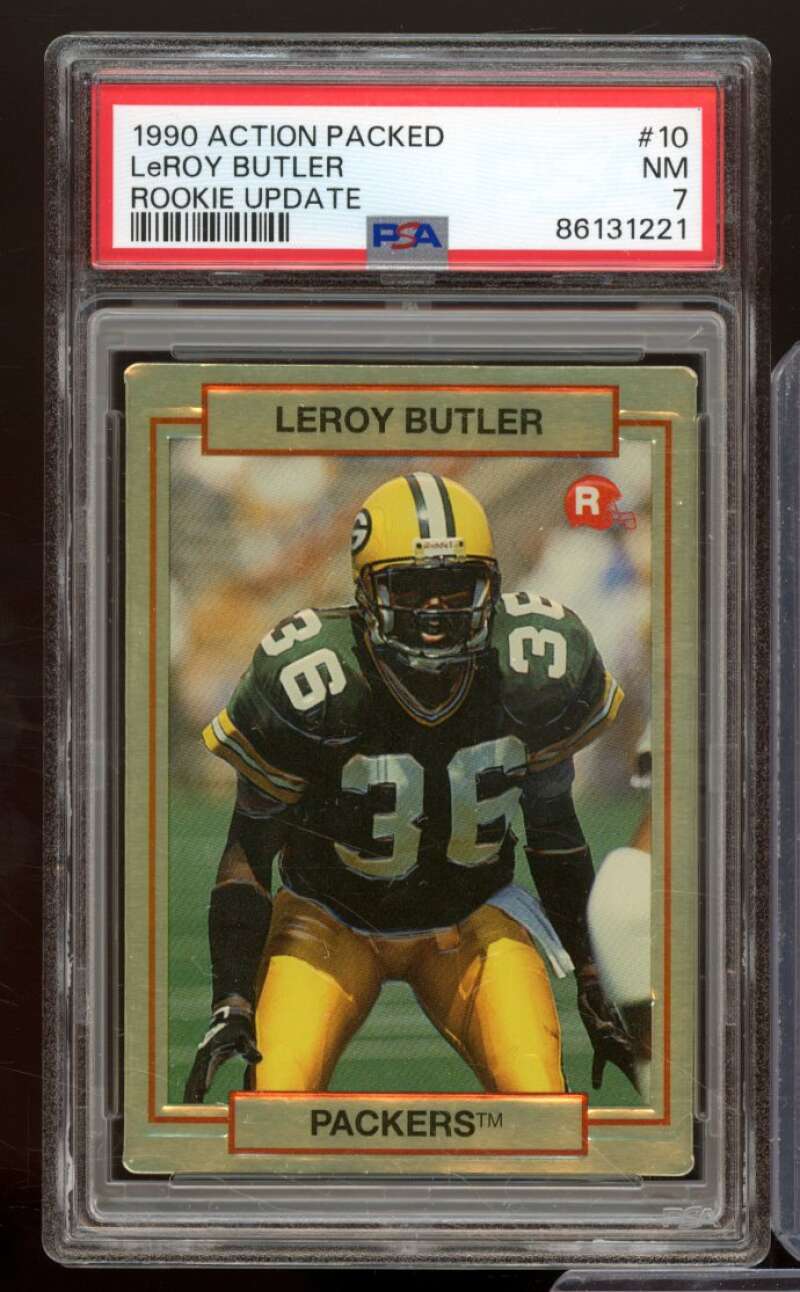 LeRoy Butler Rookie Card 1990 Action Packed Rookie Update #10 PSA 7 Image 1