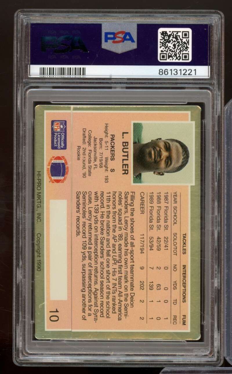 LeRoy Butler Rookie Card 1990 Action Packed Rookie Update #10 PSA 7 Image 2