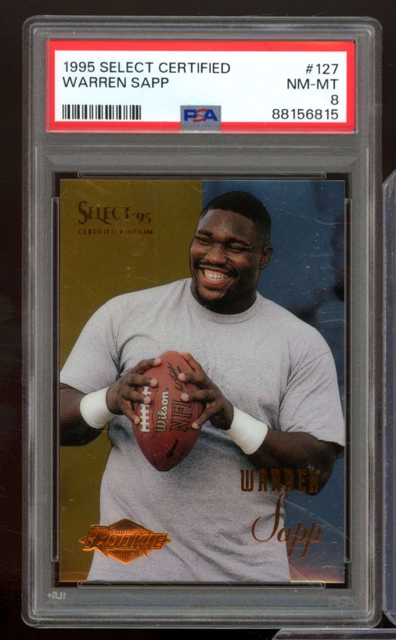 Warren Sapp Rookie Card 1995 Select Certified #127 PSA 8 Image 1