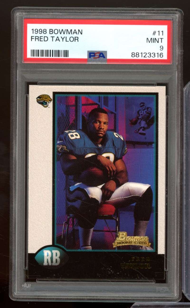 Fred Taylor Rookie Card 1998 Bowman #11 PSA 9 Image 1