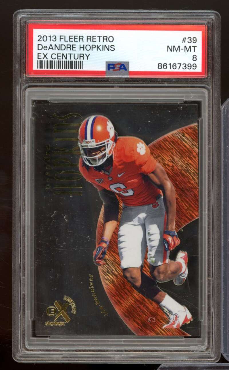 DeAndre Hopkins Rookie Card 2013 Fleer Retro EX Century #39 PSA 8 Image 1