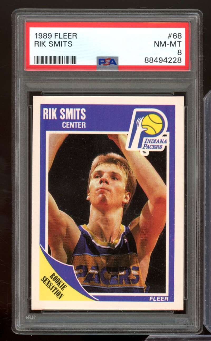 Rik Smits Rookie Card 1989-90 Fleer #68 PSA 8 Image 1