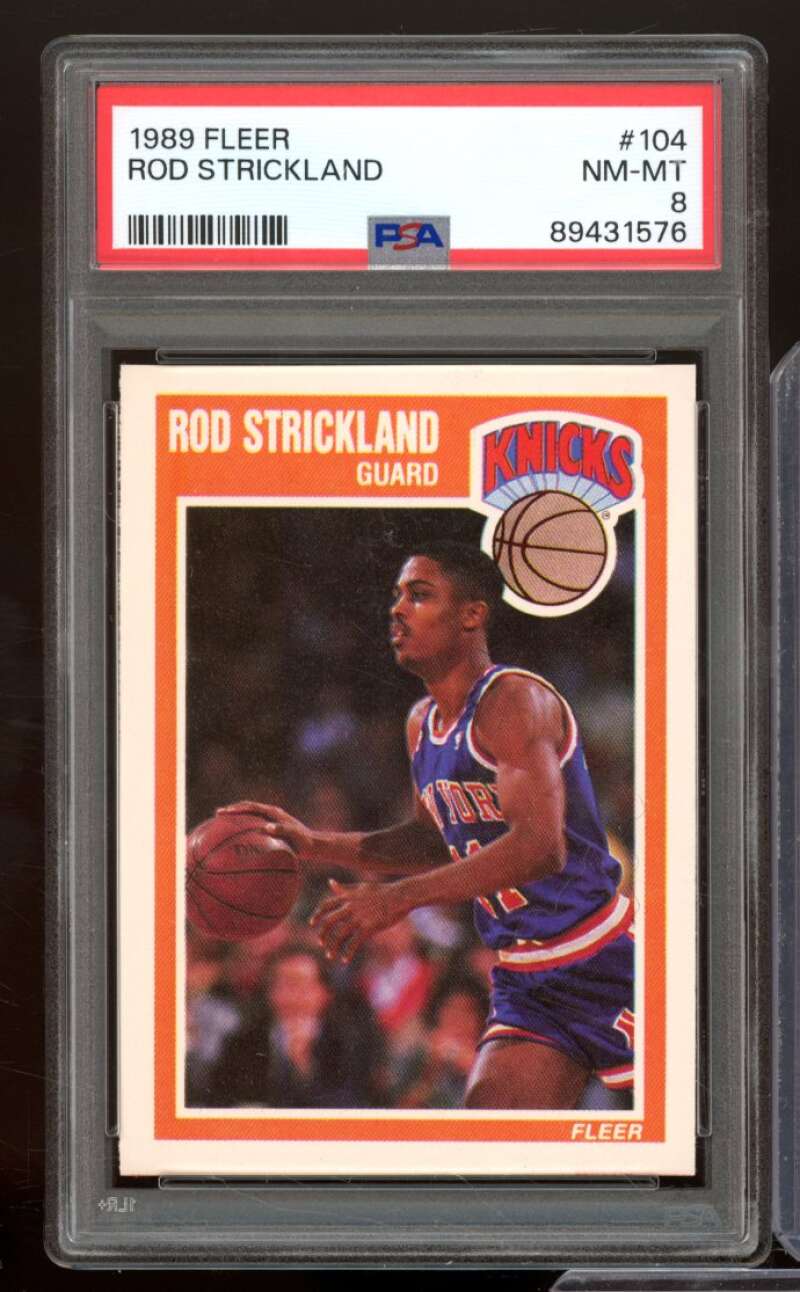 Rod Strickland Rookie Card 1989-90 Fleer #104 PSA 8 Image 1