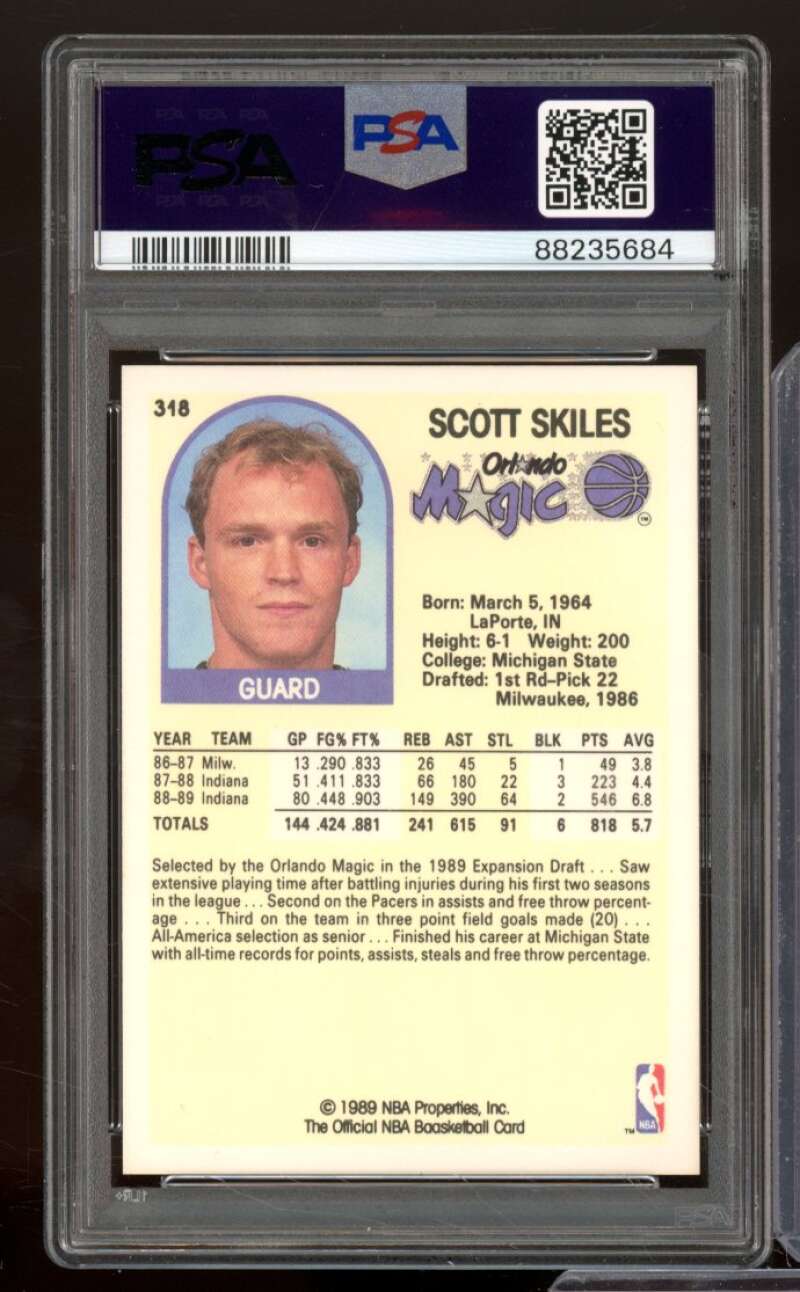 Scott Skiles Rookie Card 1989-90 Hoops #318 PSA 9 Image 2