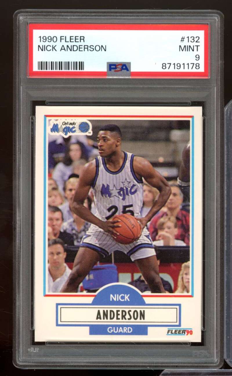 Nick Anderson Rookie Card 1990 Fleer #132 PSA 9 Image 1