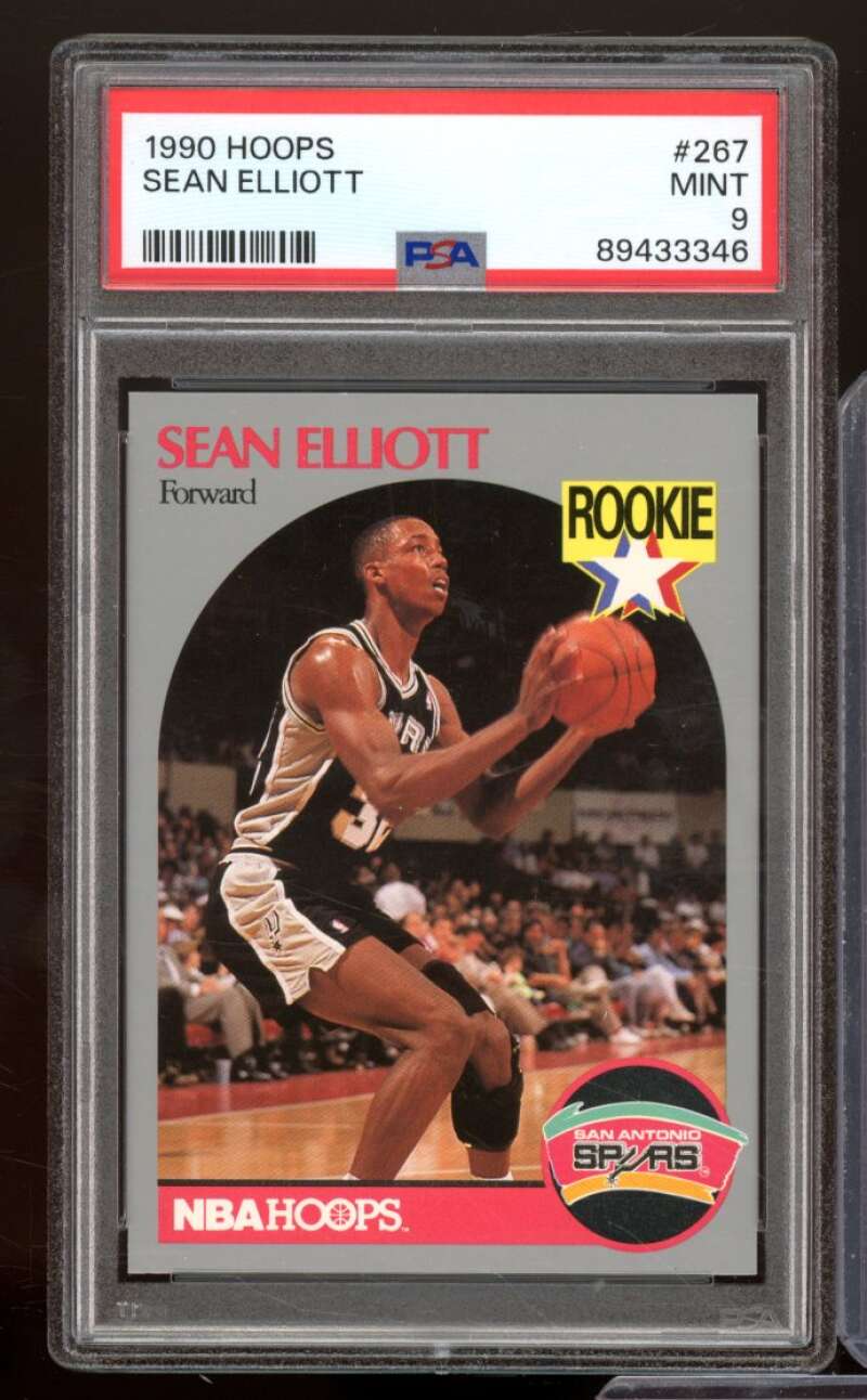 Sean Elliott Rookie Card 1990-91 Hoops #267 PSA 9 Image 1