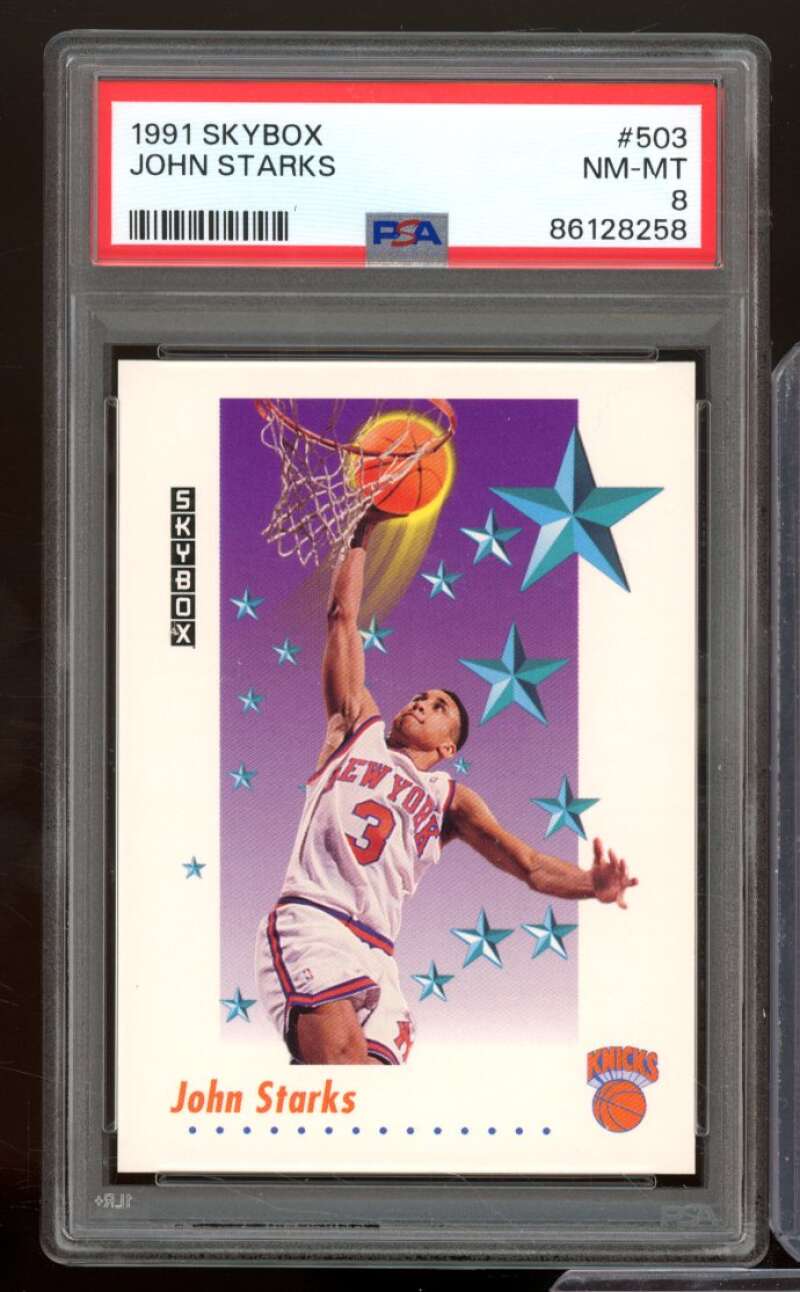 John Starks Rookie Card 1991-92 SkyBox #503 PSA 8 Image 1