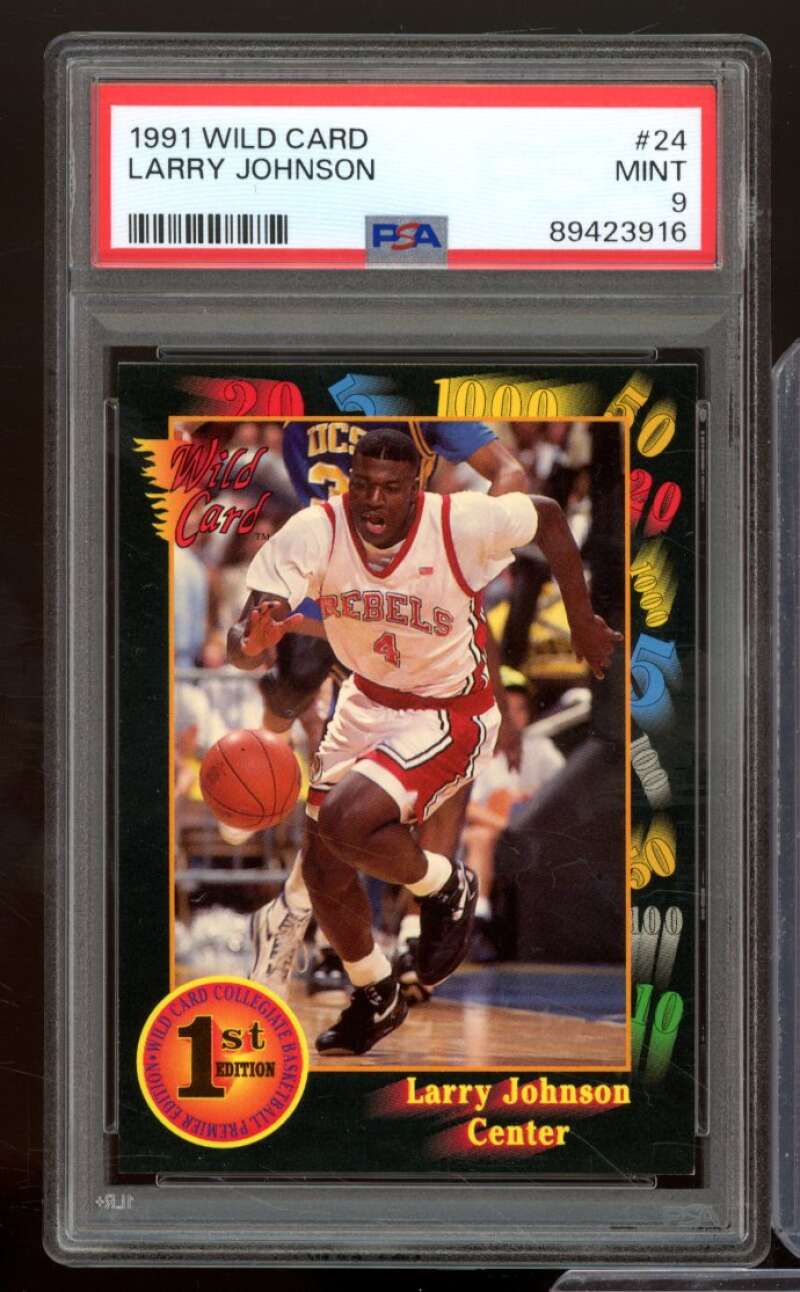 Larry Johnson Rookie Card 1991 Wild Card #24 PSA 9 Image 1