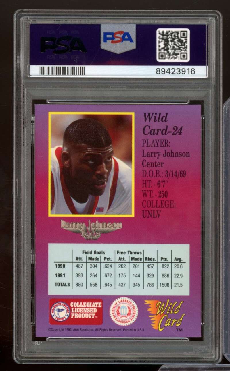 Larry Johnson Rookie Card 1991 Wild Card #24 PSA 9 Image 2