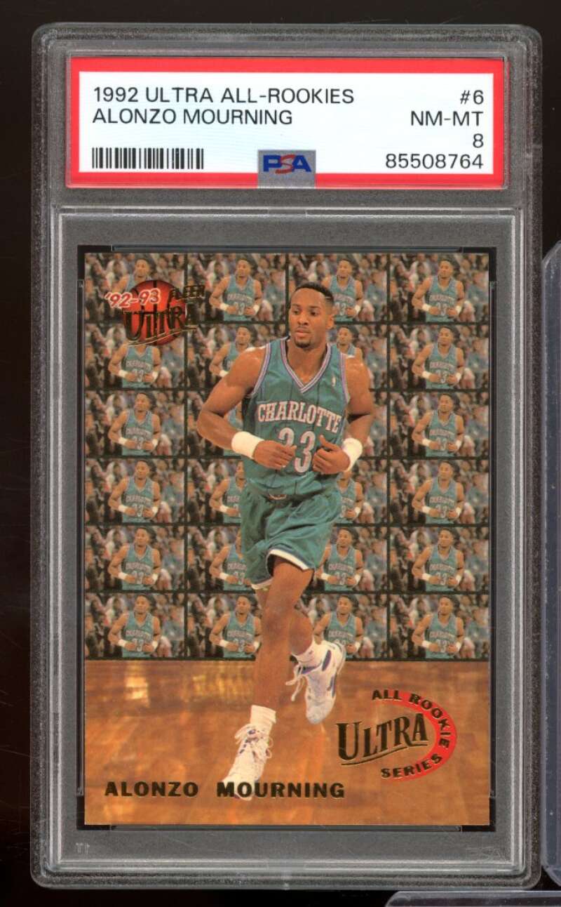 Alonzo Mourning Rookie Card 1992-93 Ultra All-Rookies #6 PSA 8 Image 1