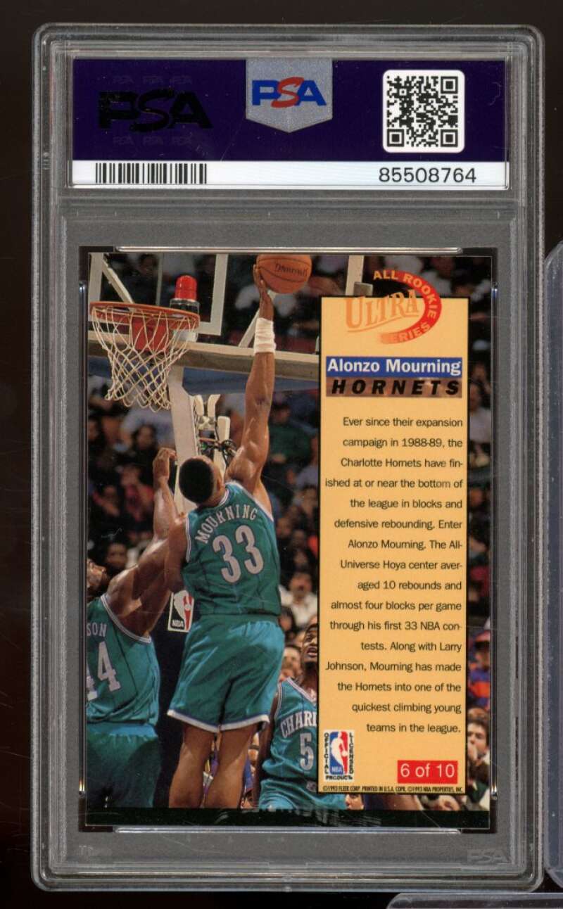 Alonzo Mourning Rookie Card 1992-93 Ultra All-Rookies #6 PSA 8 Image 2