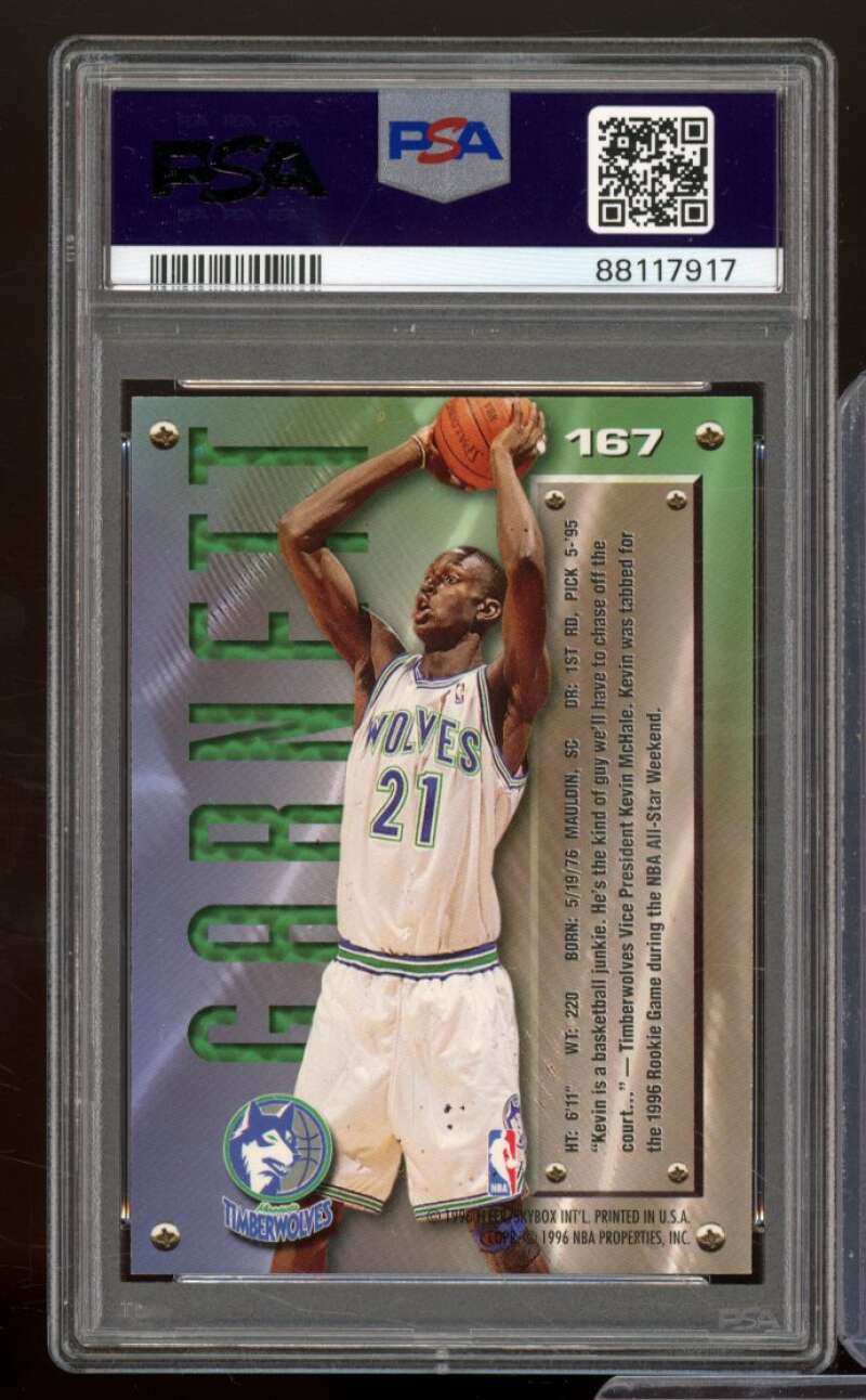 Kevin Garnett Rookie Card 1995-96 Metal #167 PSA 7 Image 2