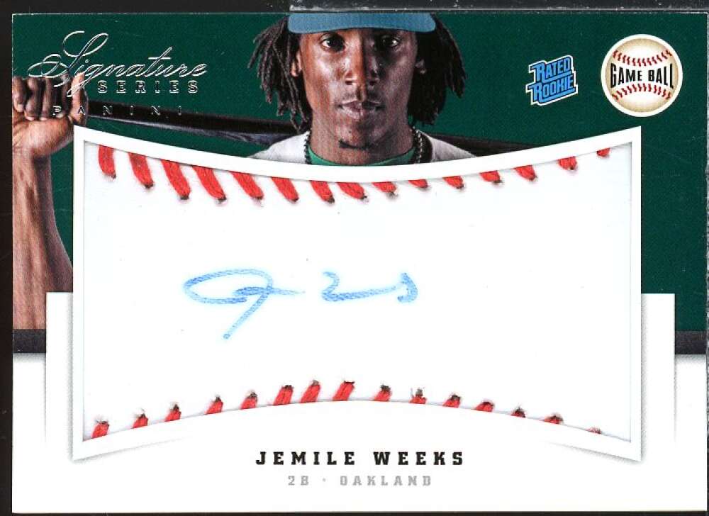 Jemile Weeks RC 2012 Panini Signature Series Rookies Game Ball Signatures #121  Image 1