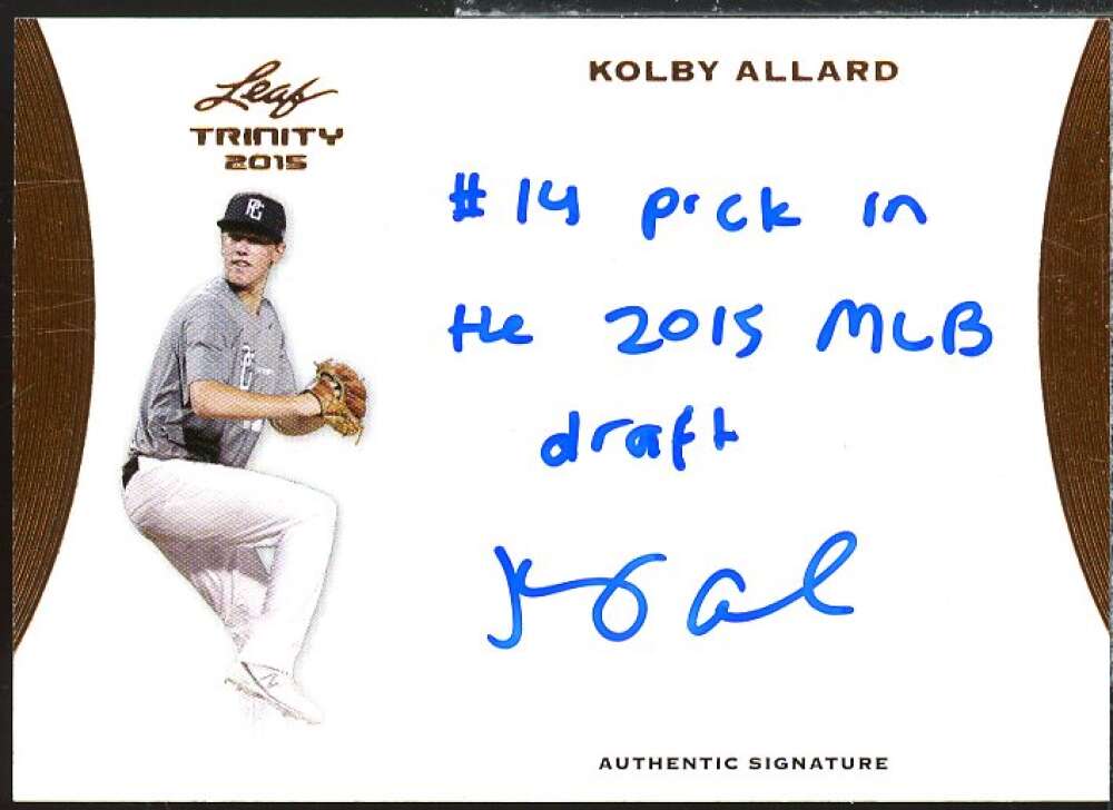 Kolby Allard Rookie Card 2015 Leaf Trinity #AKA1  Image 1