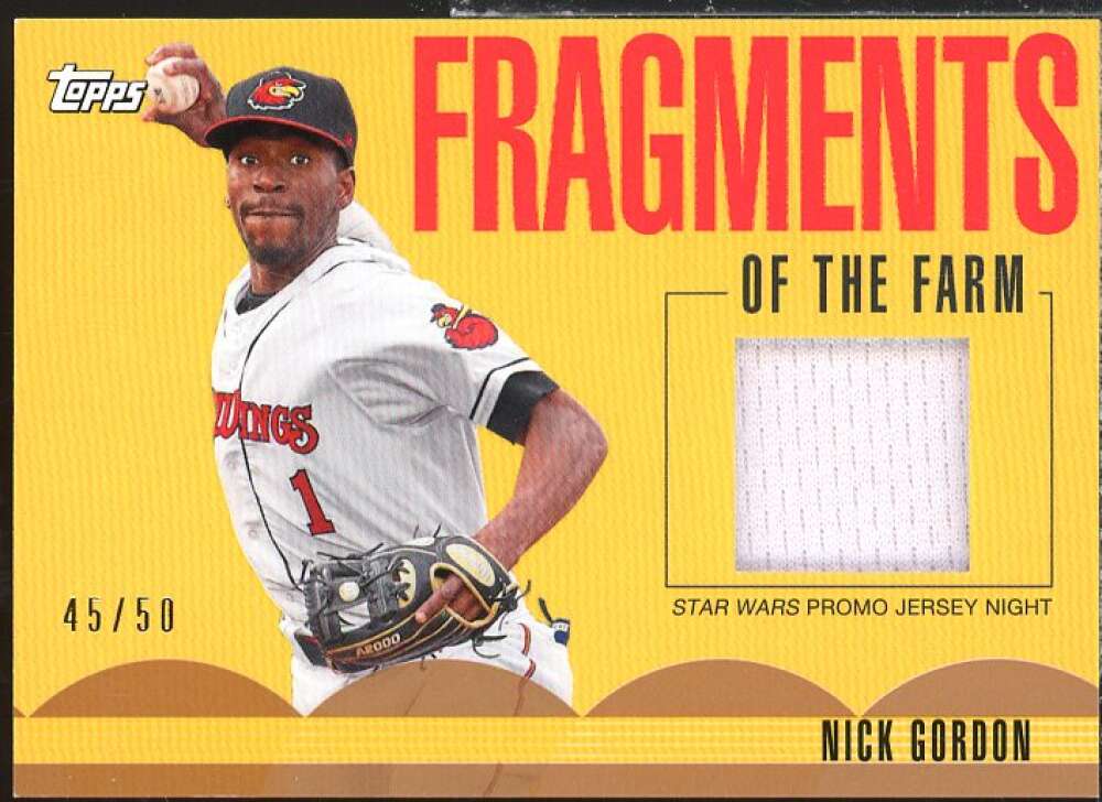 Nick Gordon Rookie 2020 Topps Pro Debut Fragments of the Farm Relic Gold #FFSWN  Image 1