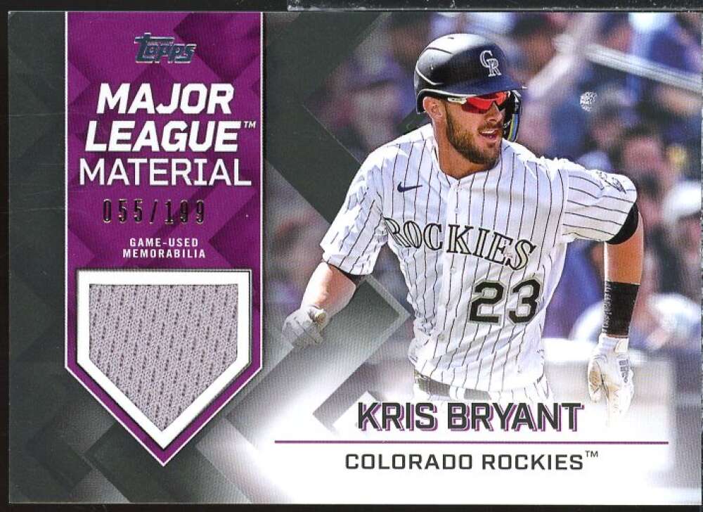 Kris Bryant Card 2022 Topps Update Major League Materials #MLMKB  Image 1