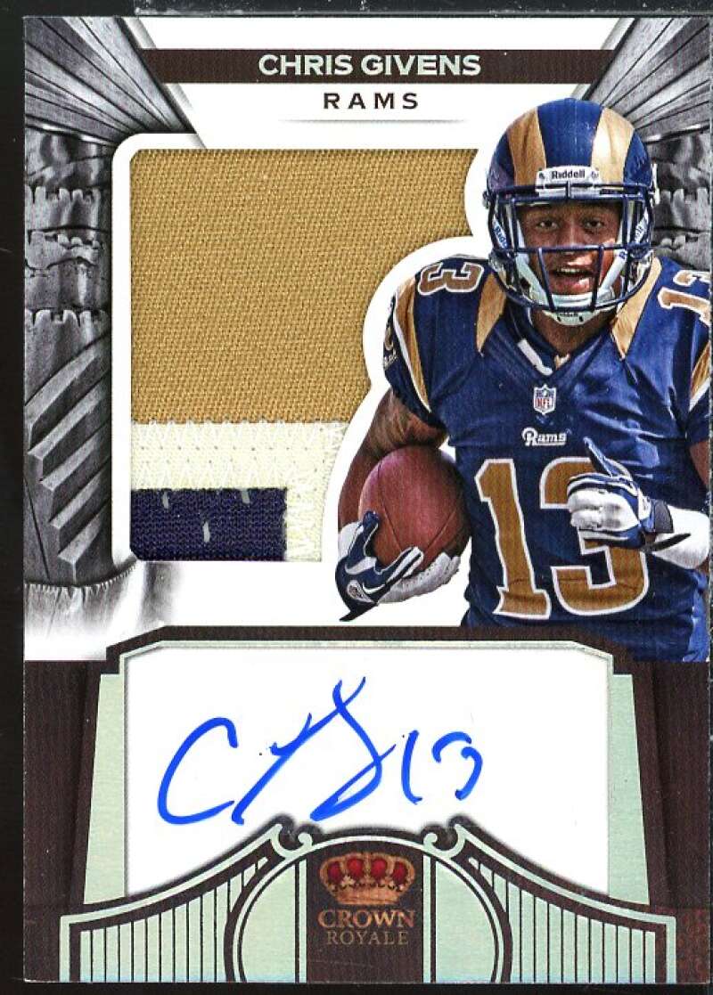 Chris Givens JSY AU Rookie Card 2012 Crown Royale Silver Holofoil #258  Image 1