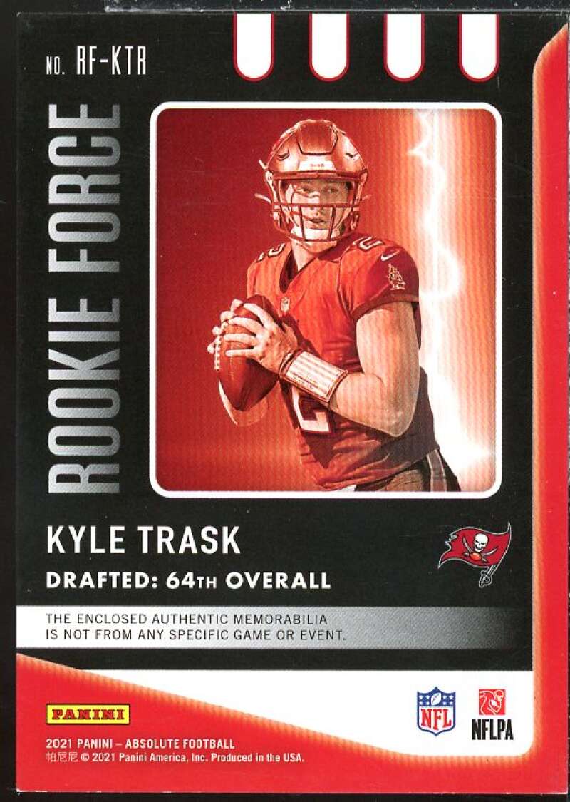 Kyle Trask Rookie Card 2021 Absolute Rookie Force Jerseys #21  Image 2