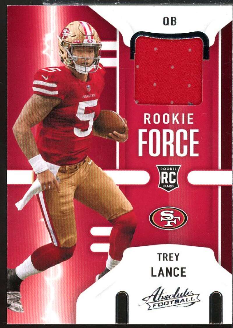 Trey Lance Rookie Card 2021 Absolute Rookie Force Jerseys #3  Image 1