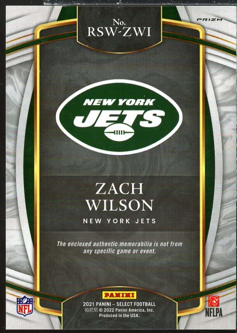 Zach Wilson Rookie Card 2021 Select Draft Selections Memorabilia Prizm Red #2  Image 2