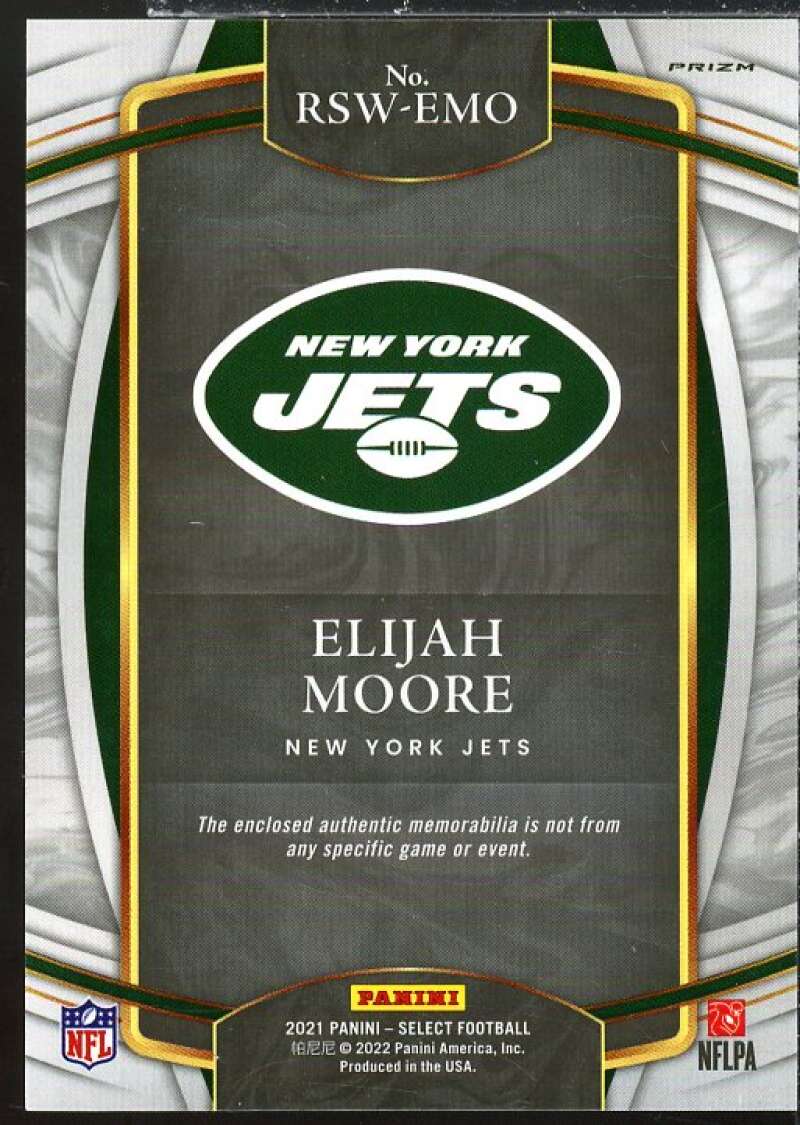 Elijah Moore Rookie Card 2021 Select Draft Selections Memorabilia Prizm Red #21  Image 2