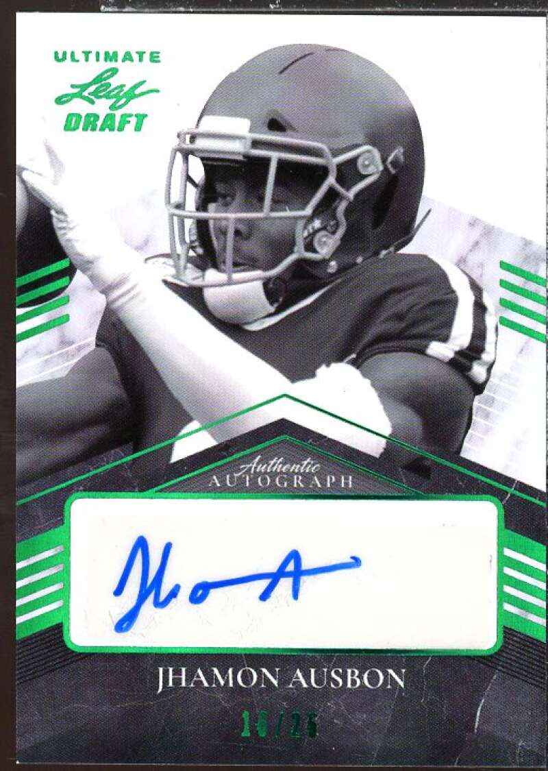 Jhamon Ausbon 2021 Leaf Ultimate Draft Portrait Autograph Emerald Spectrum #JA1  Image 1