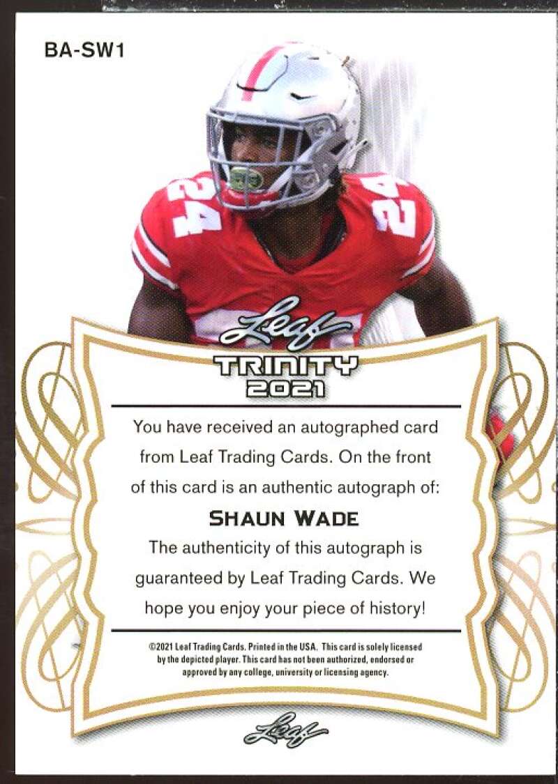 Shaun Wade Rookie Card 2021 Leaf Trinity Platinum Spectrum #BASW1  Image 2