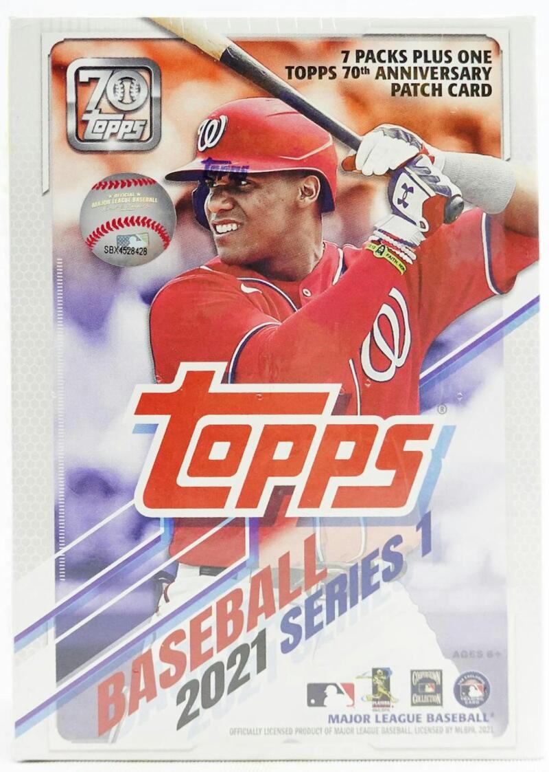 2021 Topps Series 1 Baseball 7-Pack Blaster Box (70th Anniversary Patch!) Image 1