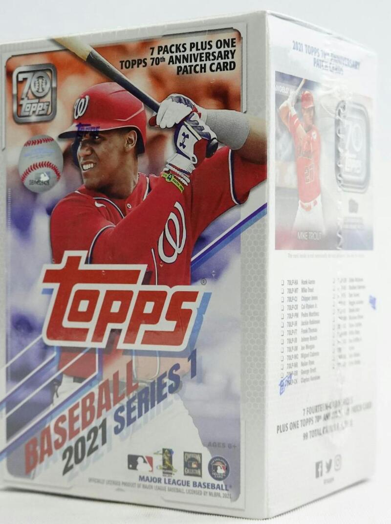 2021 Topps Series 1 Baseball 7-Pack Blaster Box (70th Anniversary Patch!) Image 2