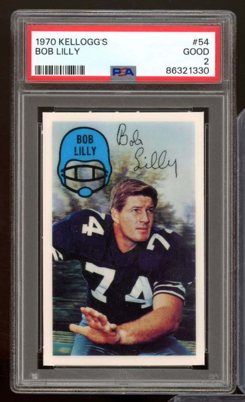 Bob Lilly Card 1970 Kellogg's #54 PSA 2 Image 1