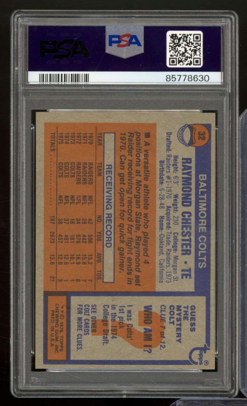 Raymond Chester Card 1976 Topps #32 PSA 8.5 Image 2