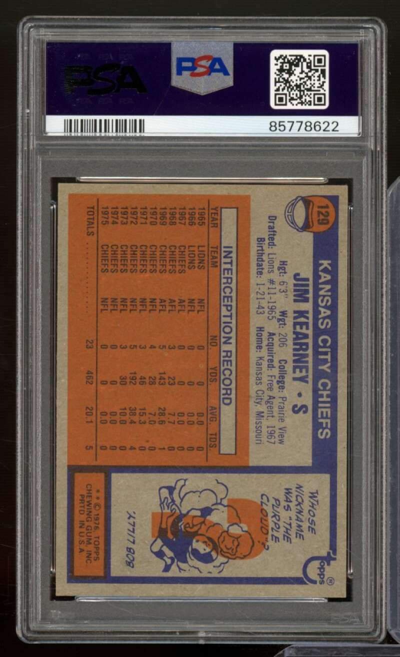 Jim Kearney Card 1976 Topps #129 PSA 8.5 Image 2