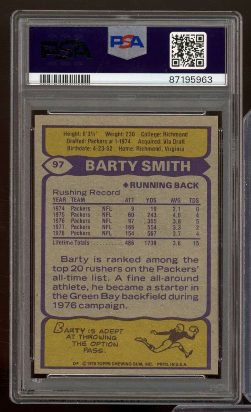 Barty Smith Card 1979 Topps #97 PSA 8 Image 2