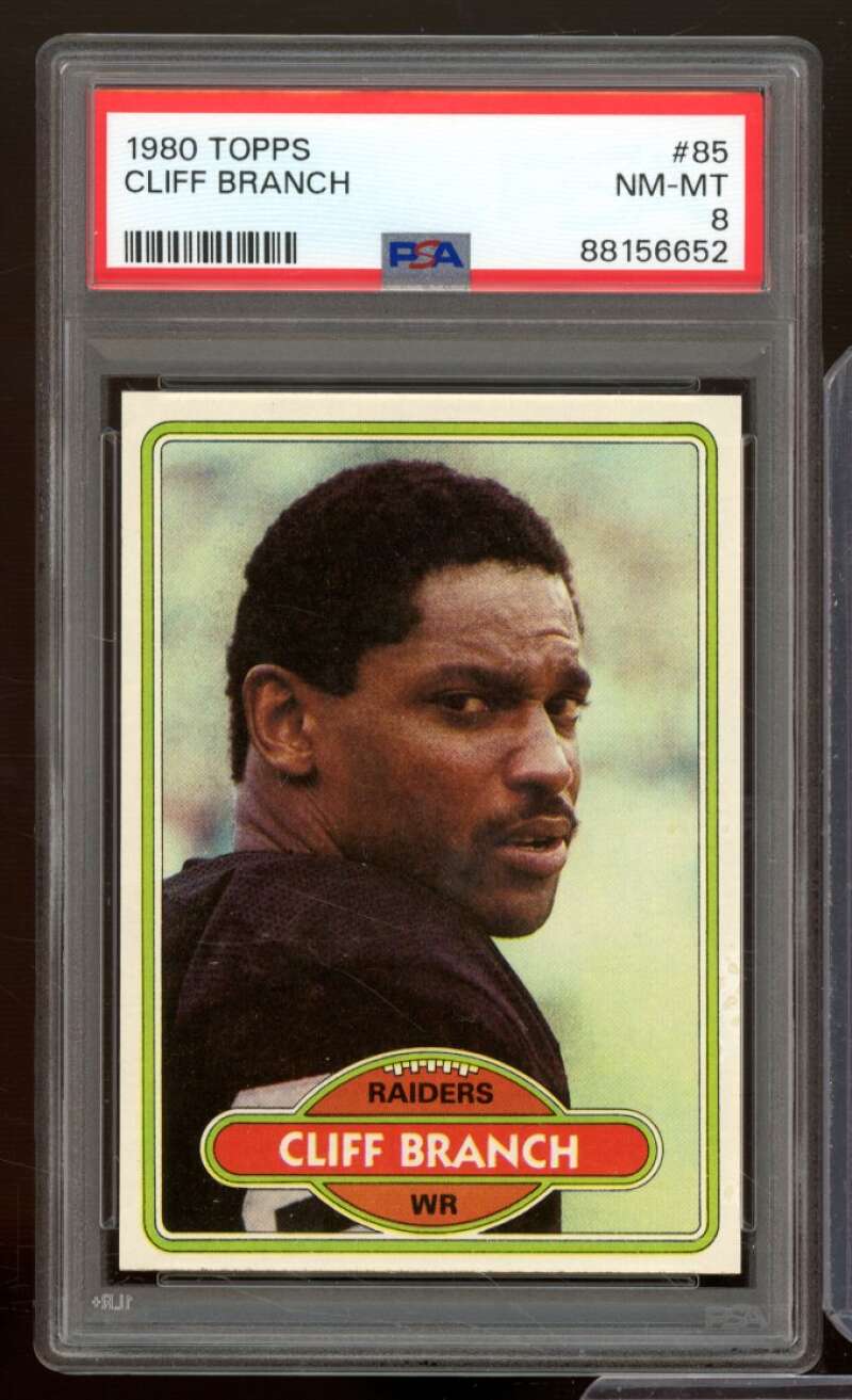 Cliff Branch Card 1980 Topps #85 PSA 8 Image 1