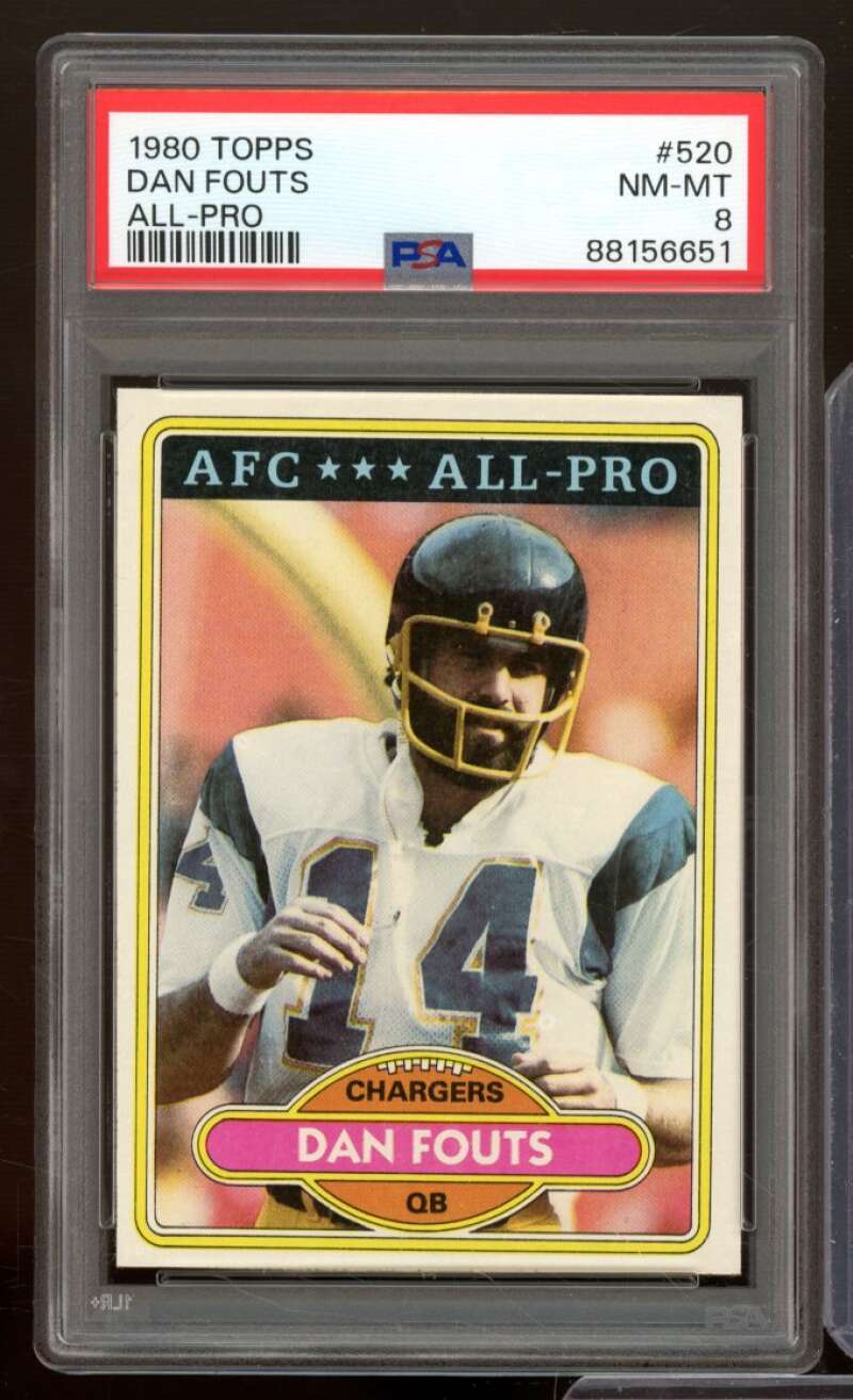 Dan Fouts Card 1980 Topps #520 PSA 8 Image 1